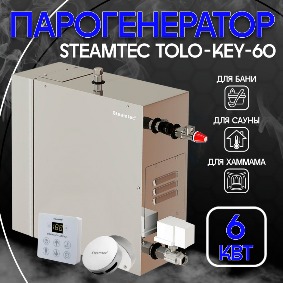 Парогенератор Steamtec TOLO KEY 60 - 6 кВт бюджетная серия