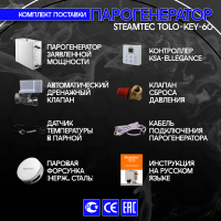 Парогенератор Steamtec TOLO KEY 60 - 6 кВт бюджетная серия