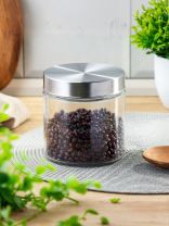 Банка для сыпучих продуктов, стекло, 0.7 л, с крышкой, Классика, Y4-3574