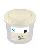 Банка для хранения пищевых продуктов, пластик, 0.7 л, 11.5х11.5х10.2 см, с крышкой, Homver, Asti, 01925/01, светло-бежевая