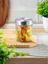 Банка для сыпучих продуктов, стекло, 0.2 л, с крышкой, Классика, Y4-6233, бесцветная