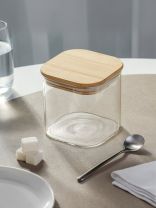 Банка для сыпучих продуктов, стекло, 0.7 л, 10х10 см, с крышкой, Daniks, Квадрато, STF1095