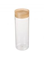 Банка для сыпучих продуктов, пластик, 1.5 л, 9.2х9.2х27 см, с крышкой, Homver, Palermo, 16201/02, прозрачная