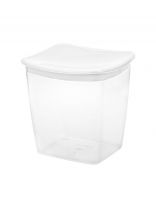 Банка для сыпучих продуктов, пластик, 1 л, 12.5х11.5х13 см, с крышкой, Idea, М1223, белая