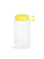 Банка универсальная, пластик, 3 л, 13.5х13.5х34.5 см, с крышкой, Альтернатива, М493, в ассортименте