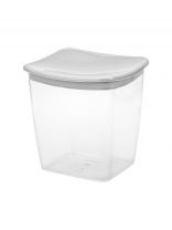 Банка для сыпучих продуктов, пластик, 1 л, 12.5х11.5х13 см, с крышкой, Idea, М1223, смоки