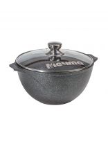 Казан алюминий, антипригарное покрытие, 4 л, Гранит star, с крышкой, черный, Мечта, 54803