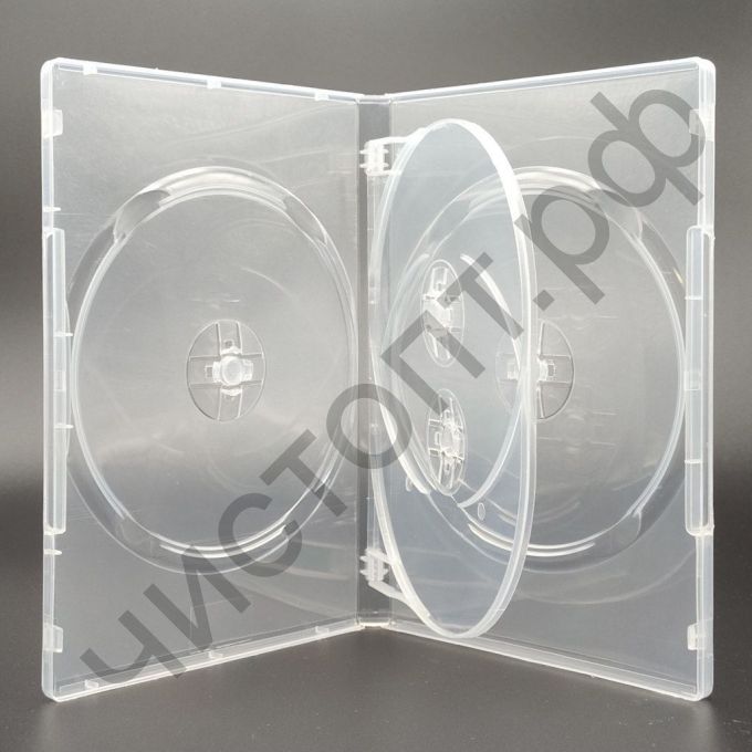 DVD BOX 14mm 4С (прозрачный на 4 диска)/100/ Китай
