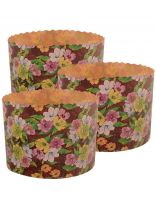 Форма для выпечки куличей бумага, 3 шт, 13.5х9.5 см, круглая, пасхальные, Мультидом, Пасхальная, МТ8-113