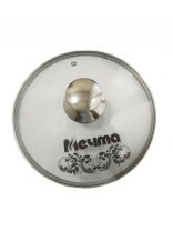 Крышка для посуды стекло, 28 см, Мечта, металлический обод, кнопка нержавеющая сталь, КР28