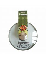 Крышка для посуды стекло, 22 см, Мечта, металлический обод, кнопка нержавеющая сталь, КР22