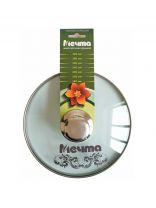 Крышка для посуды стекло, 30 см, Мечта, металлический обод, кнопка нержавеющая сталь, КР30