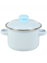 Кастрюля эмалированная сталь, 2 л, крышка сталь, цилиндрическая, Сибирские товары, 9MD161P, серо-голубая, индукция