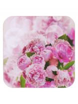 Подставка под горячее, дерево, квадратная, 14.5 см, розовая, В-25