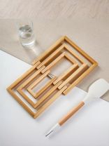 Подставка под горячее, бамбук, прямоугольная, 19х19х1.5 см, Daniks, TR08319B