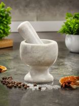 Ступка и пестик мрамор, 10х8.5 см, в ассортименте, Y3-1090