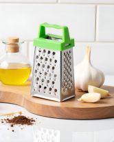 Терка для чеснока, 4 грани, 9 см, нержавеющая сталь, рукоятка пластик, навеска, Y4-6448, в ассортименте