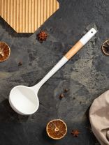 Половник для кухни, бамбук, силикон, белый, Daniks, Skandi, WFCFA-0037-3