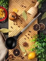 Половник силикон, навеска, черный, Daniks, Stark, YW-KT258-2