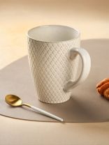Кружка керамика, 450 мл, Шахматка, белая, Y4-9211, в ассортименте