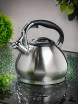 Чайник нержавеющая сталь, 3 л, со свистком, матовый, ручка бакелитовая, Daniks, GS-04511