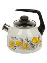 Чайник сталь, эмалированное покрытие, 3 л, со свистком, ручка пластиковая, Appetite, Citron, индукция, 4с209я