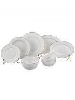 Сервиз столовый фарфор, 23 предмета, на 6 персон, Lefard, Диаманд голд, 359-321