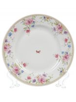 Тарелка обеденная, фарфор, 20 см, круглая, Гладкий край Маргаритки, Дулевский фарфор, 118312