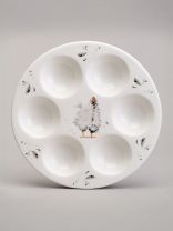 Блюдо керамика, для яиц, 18х18х2.5 см, 6 ячеек, Funny hens, Lefard, 358-2292