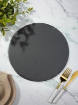 Блюдо камень, круглое, 25 см, черное, Черный камень, Y4-3205