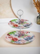 Ваза для фруктов, 2 яруса, стекло, 22.5 см, диаметр 18 и 23 см, Daniks, Нежность