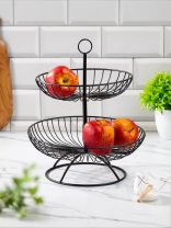 Ваза для фруктов, 2 яруса, на ножке, 30х30х48 см, Y4-8701