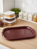 Поднос пластик, 36х50 см, прямоугольный, темно-коричневый, Росспласт, РП-141