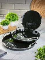 Подносы пластик, круглые, 3 штуки, Y4-8608