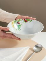 Салатник керамика, круглый, 20х5.5 см, 0.9 л, Олива, Daniks