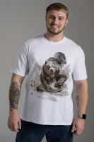 8593 футболка мужская [белый+медведь]