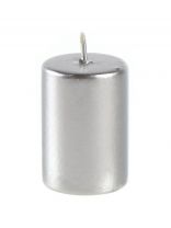 Свеча декоративная, 6х4 см, цилиндр, серебро, Evis, 13 8191 31 00