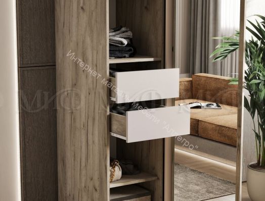 Шкаф-купе Альянс 1,0 м Кашемир, Дуб крафт серый