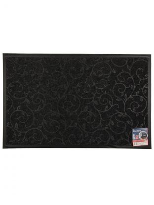 Коврик грязезащитный влаговпитывающий, 60х90 см, прямоугольный, полиэстер, ПВХ, толщина 6 мм, черный, Sindbad, ТТ356