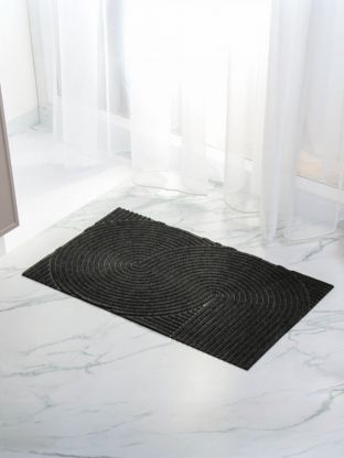 Коврик грязезащитный влаговпитывающий, 45х75 см, прямоугольный, полипропилен, резина, серый, Dzen, Blabar, 93731