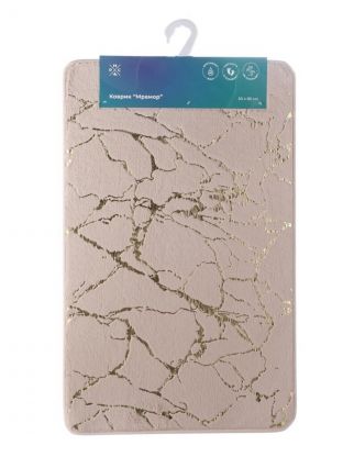 Коврик для ванны, антискользящий, 0.5х0.8 м, полиэстер, РМС, Мрамор, К-06БЖ-50х80