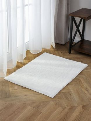 Коврик интерьерный 0.6х0.8 м, прямоугольный, белый, искусственный мех, A090282