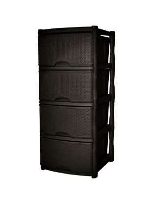Комод 4 ящика, Rattan, 48х41х94.5 см, темный каштан, KL377312011, Keeplex