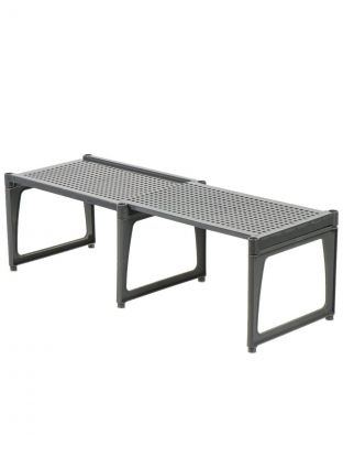 Полка настольная, пластик, 2 секции, 31х19.5х17 см, раздвижная, серая, Violet, Ротанг, 750218