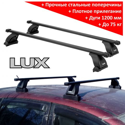 Багажник на крышу Suzuki Vitara 2015-..., без рейлингов, Lux, прямоугольные стальные дуги