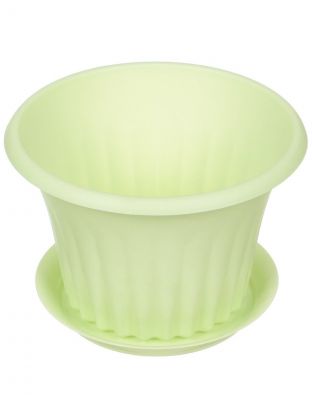 Горшок для цветов пластик, 0.75 л, 14х10 см, мятный, Idea, Кэрол, М 3154