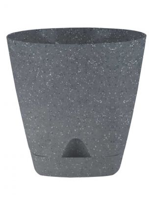 Горшок для цветов пластик, 2.5 л, 17 см, прикорневой полив, темный камень, Amsterdam, IG63001002