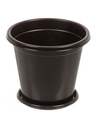 Горшок пластик, 2 л, 17 см, для цветов, коричневый, Альтернатива, Эконом, М6601