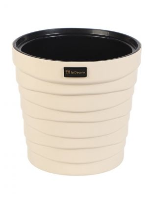 Кашпо пластик, 7.5 л, 26.5х25 см, универсальное, кремовое, La Decoro, Бархан, КШ-4365
