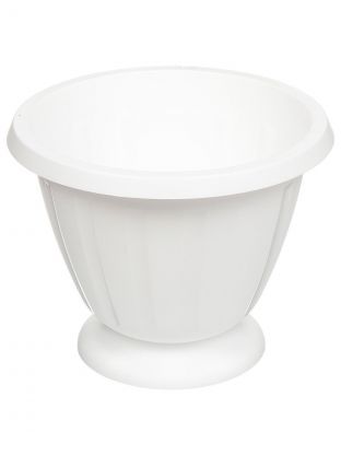 Вазон для цветов пластик, 10 л, 33х22.5 см, белый, Альтернатива, Пальмира, М1398